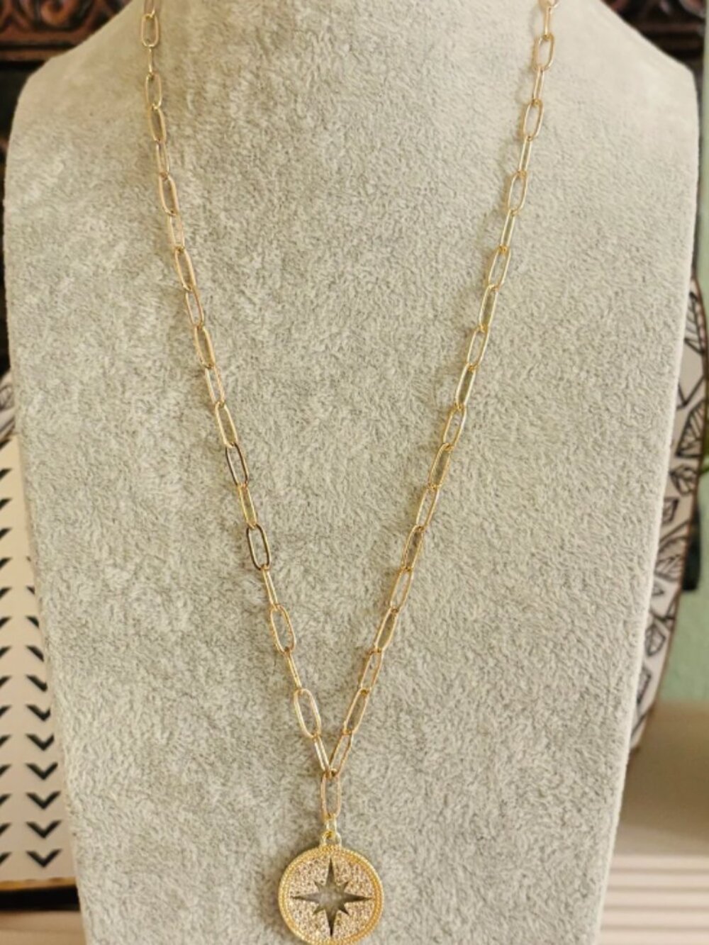 Gold CZ Galaxy Star Necklace